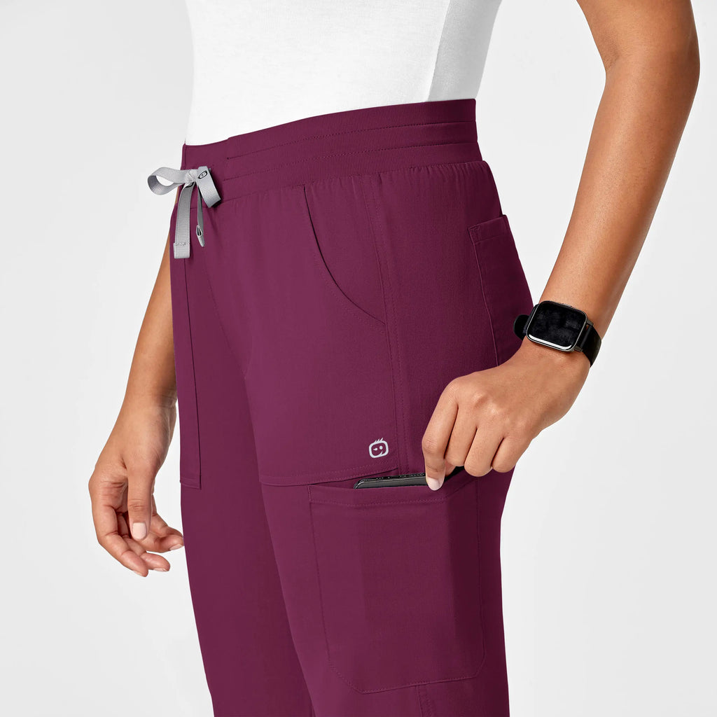 Wink Scrubs Women's Slim Leg Cargo Scrub Pant Wine | scrub-supply.com