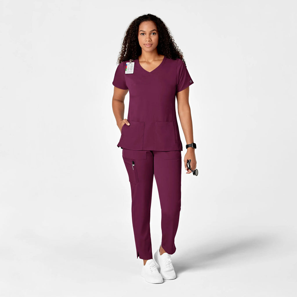 Wink Scrubs Women's Slim Leg Cargo Scrub Pant Wine | scrub-supply.com