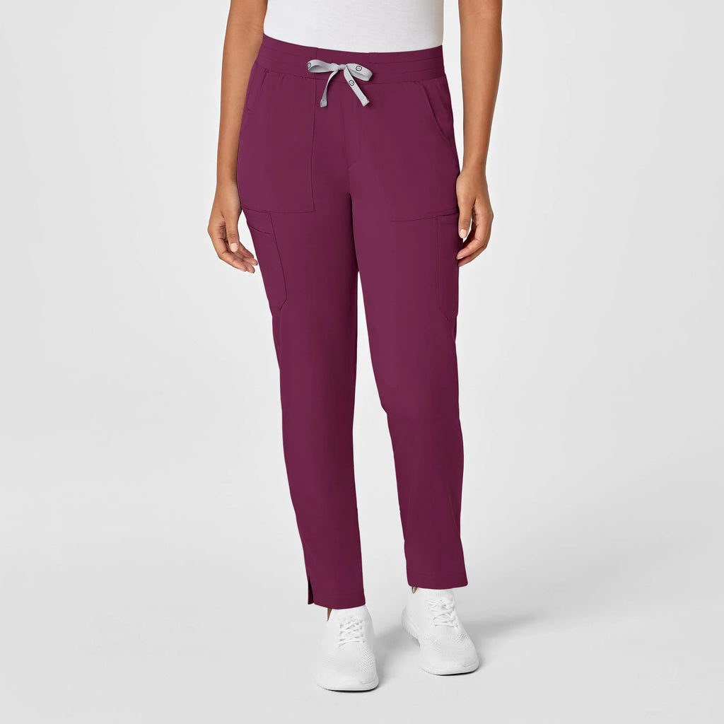 Wink Scrubs Women's Slim Leg Cargo Scrub Pant Wine | scrub-supply.com