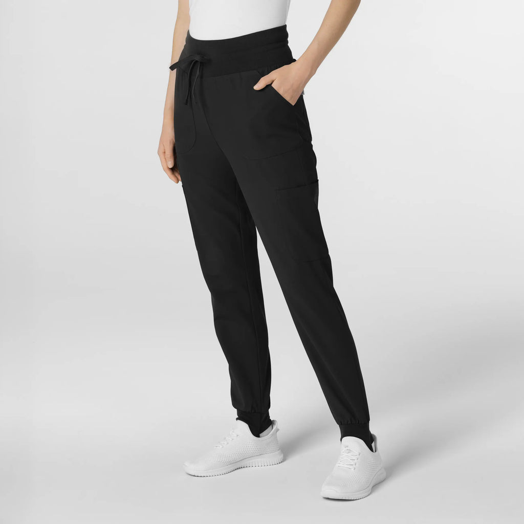 Wink Scrubs Women's Convertible Stirrup Jogger Scrub Pant Black | scrub-supply.com