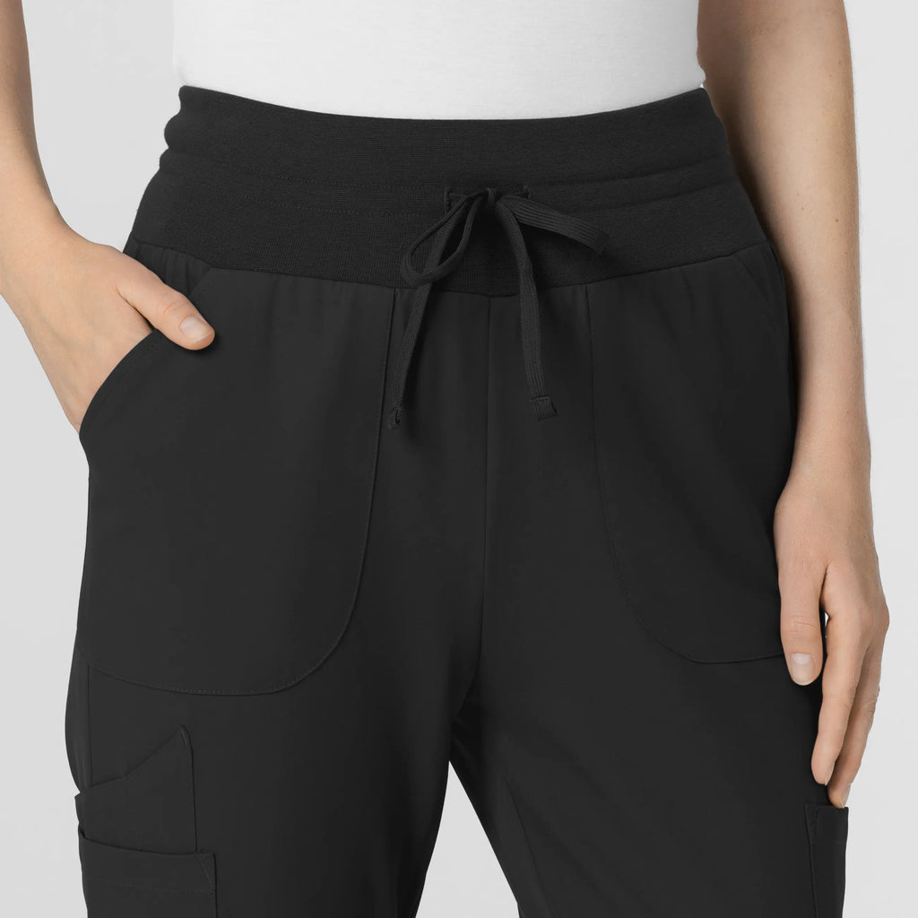 Wink Scrubs Women's Convertible Stirrup Jogger Scrub Pant Black | scrub-supply.com