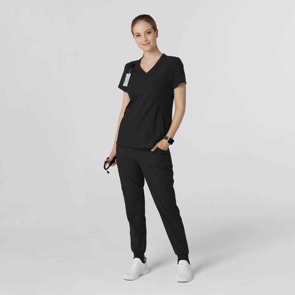 Wink Scrubs Women's Convertible Stirrup Jogger Scrub Pant Black | scrub-supply.com