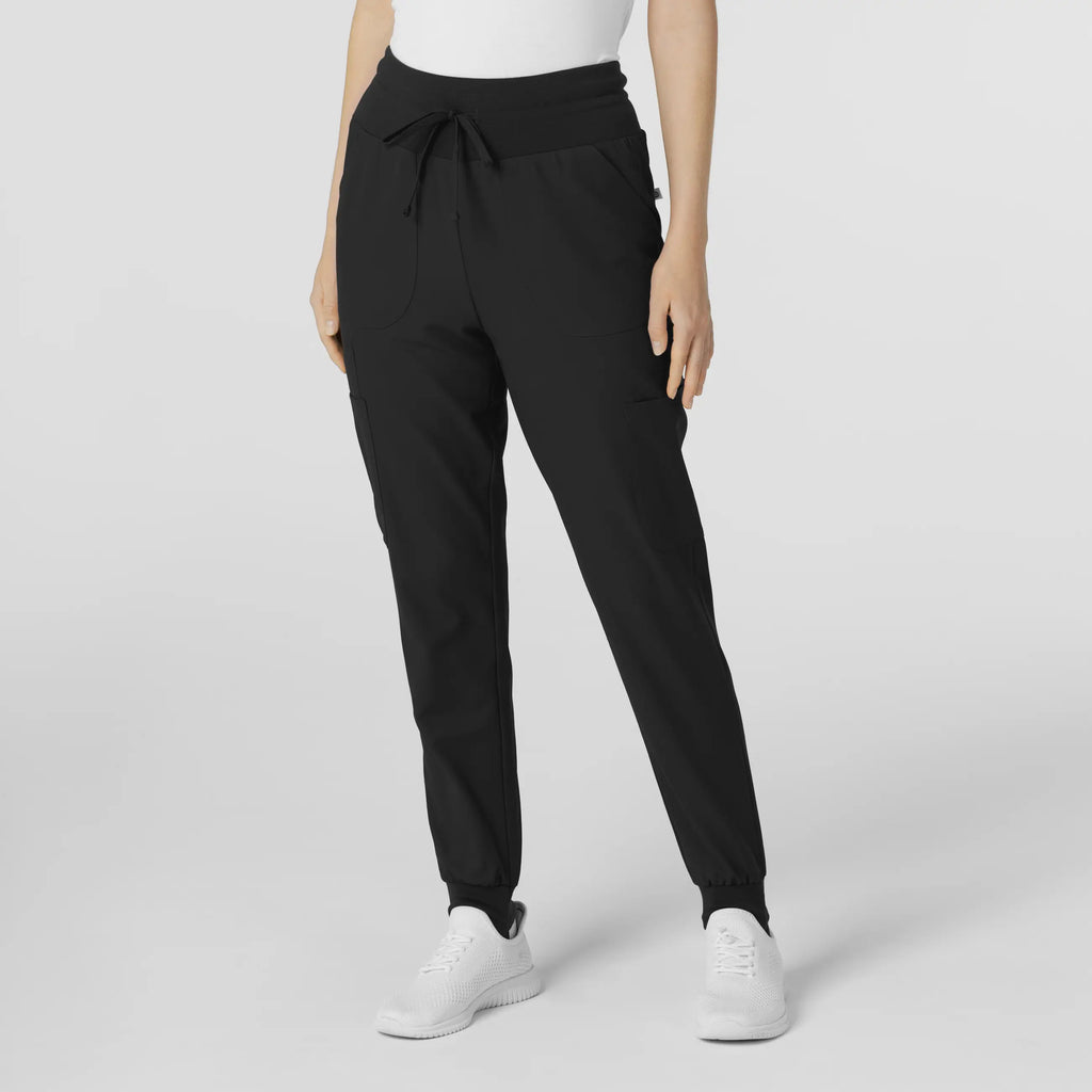 Wink Scrubs Women's Convertible Stirrup Jogger Scrub Pant Black | scrub-supply.com