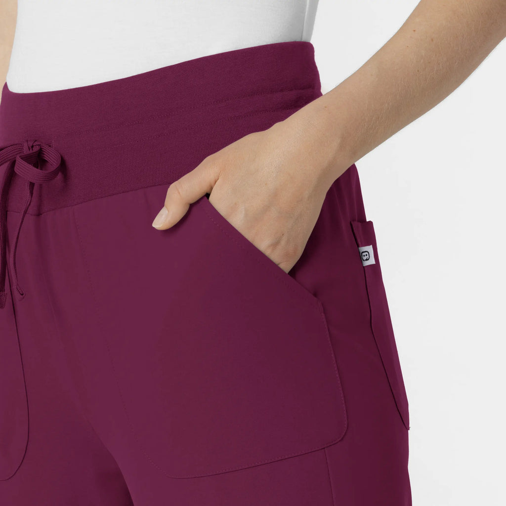 Wink Scrubs Women's Convertible Stirrup Jogger Scrub Pant Wine | scrub-supply.com