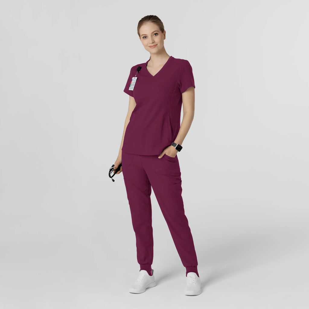 Wink Scrubs Women's Convertible Stirrup Jogger Scrub Pant Wine | scrub-supply.com