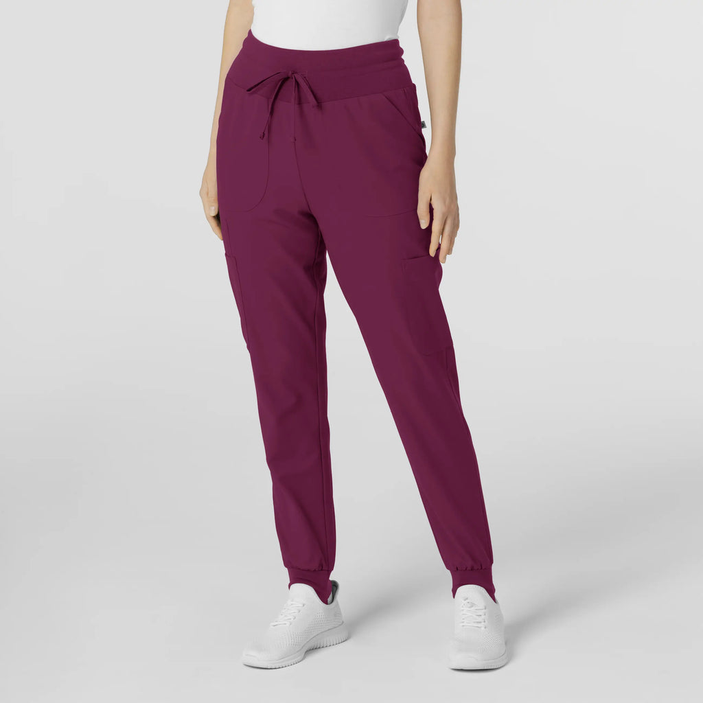 Wink Scrubs Women's Convertible Stirrup Jogger Scrub Pant Wine | scrub-supply.com