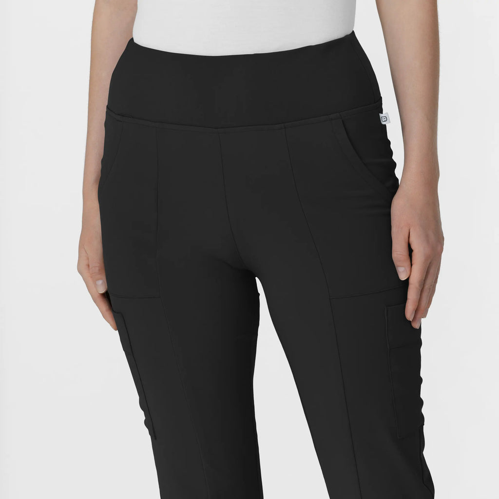 Wink Scrubs Women's Cargo Flare Scrub Pant Black | scrub-supply.com