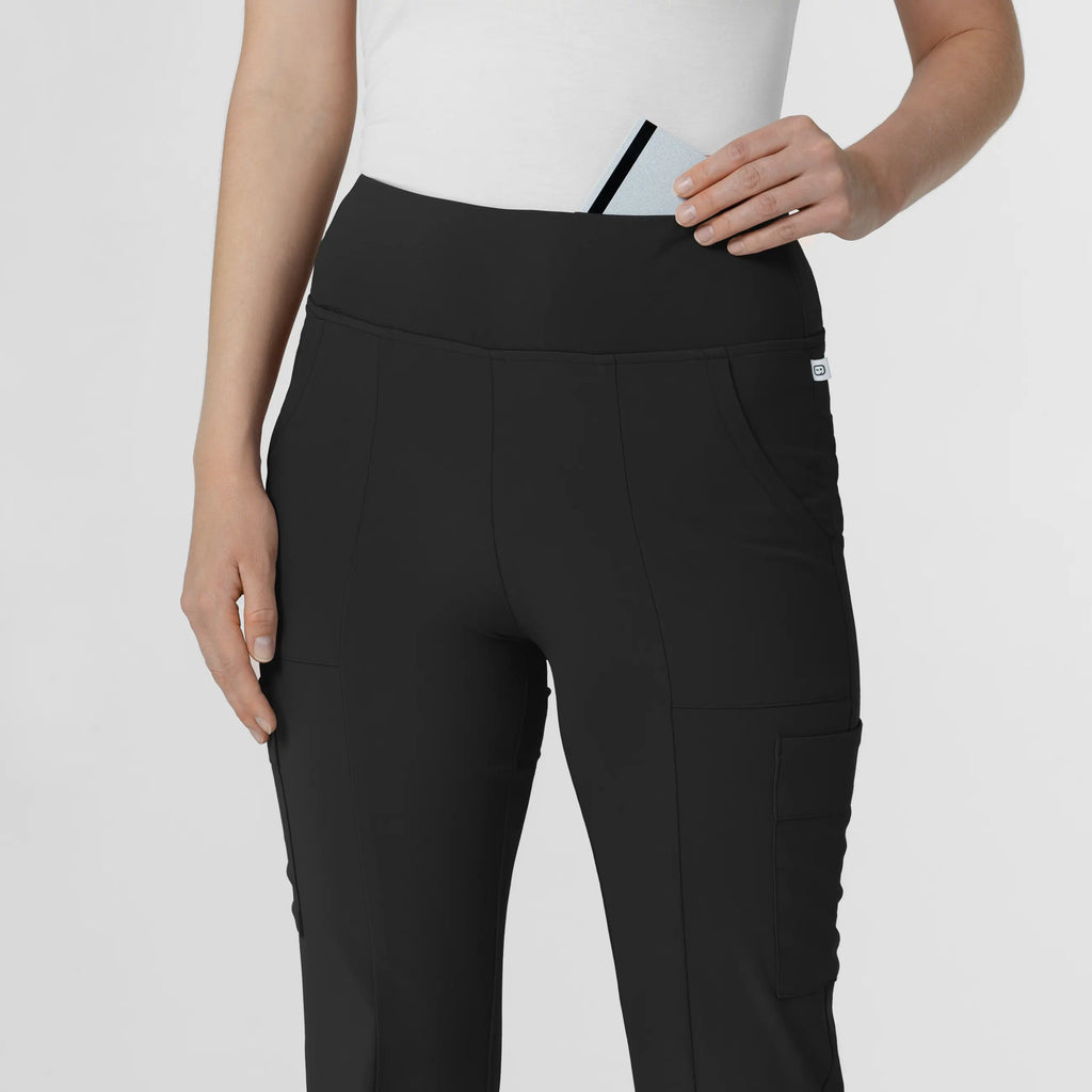 Wink Scrubs Women's Cargo Flare Scrub Pant Black | scrub-supply.com