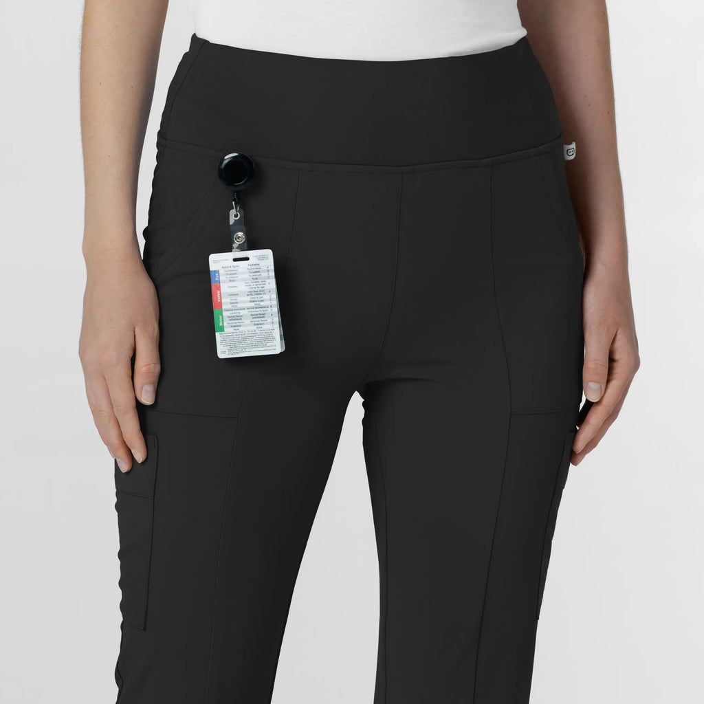 Wink Scrubs Women's Cargo Flare Scrub Pant Black | scrub-supply.com