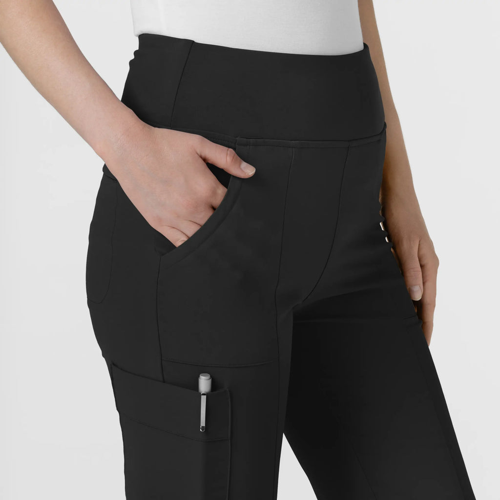 Wink Scrubs Women's Cargo Flare Scrub Pant Black | scrub-supply.com