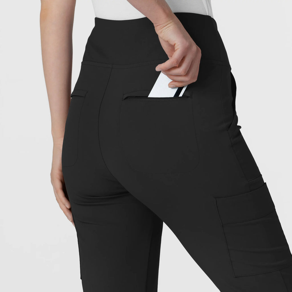 Wink Scrubs Women's Cargo Flare Scrub Pant Black | scrub-supply.com