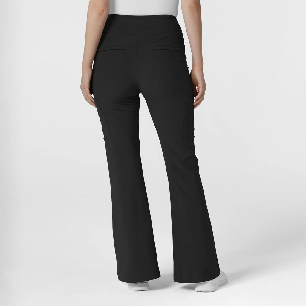 Wink Scrubs Women's Cargo Flare Scrub Pant Black | scrub-supply.com