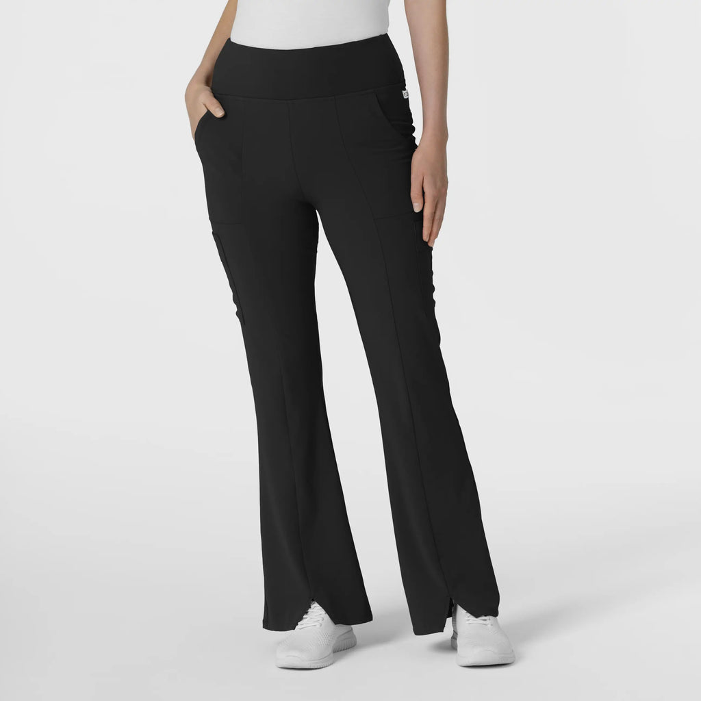 Wink Scrubs Women's Cargo Flare Scrub Pant Black | scrub-supply.com