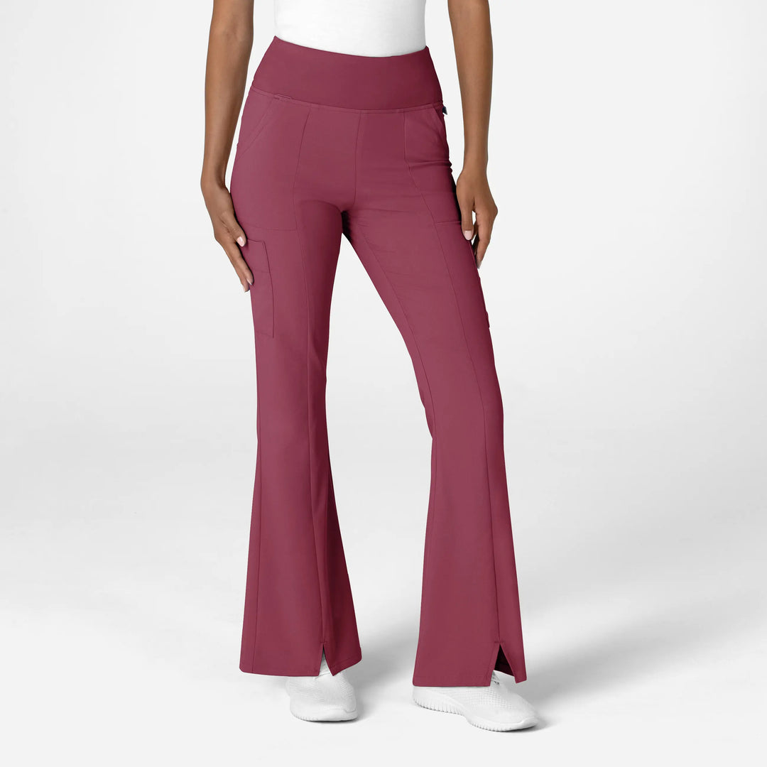 Wink Scrubs Women's Cargo Flare Scrub Pant Carnation | scrub-supply.com