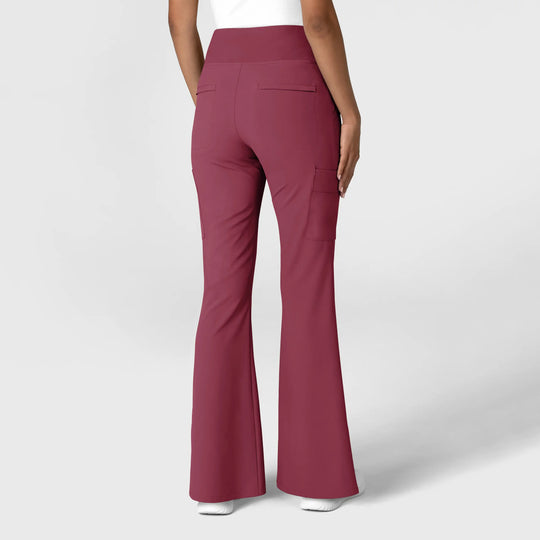 Wink Scrubs Women's Cargo Flare Scrub Pant Carnation | scrub-supply.com