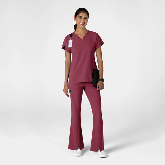Wink Scrubs Women's Cargo Flare Scrub Pant Carnation | scrub-supply.com