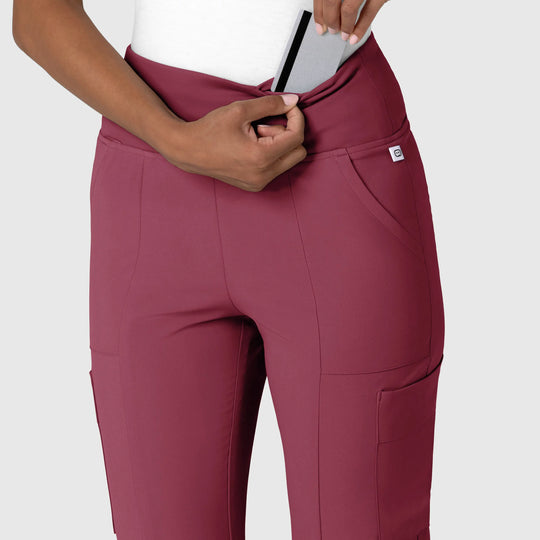 Wink Scrubs Women's Cargo Flare Scrub Pant Carnation | scrub-supply.com