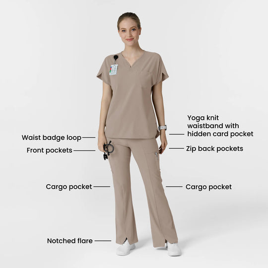 Wink Scrubs Women's Cargo Flare Scrub Pant Haze | scrub-supply.com