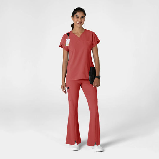 Wink Scrubs Women's Cargo Flare Scrub Pant Mineral Red | scrub-supply.com