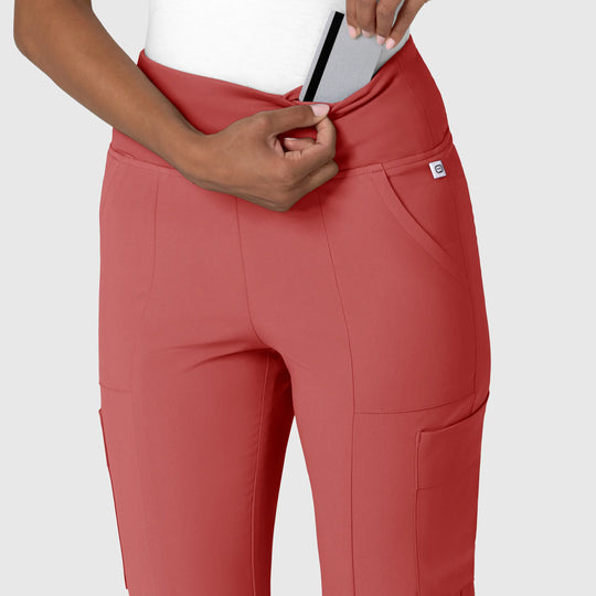 Wink Scrubs Women's Cargo Flare Scrub Pant Mineral Red | scrub-supply.com