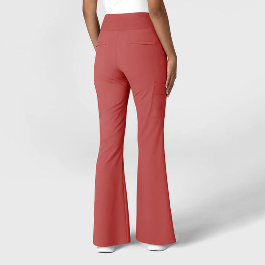 Wink Scrubs Women's Cargo Flare Scrub Pant Mineral Red | scrub-supply.com