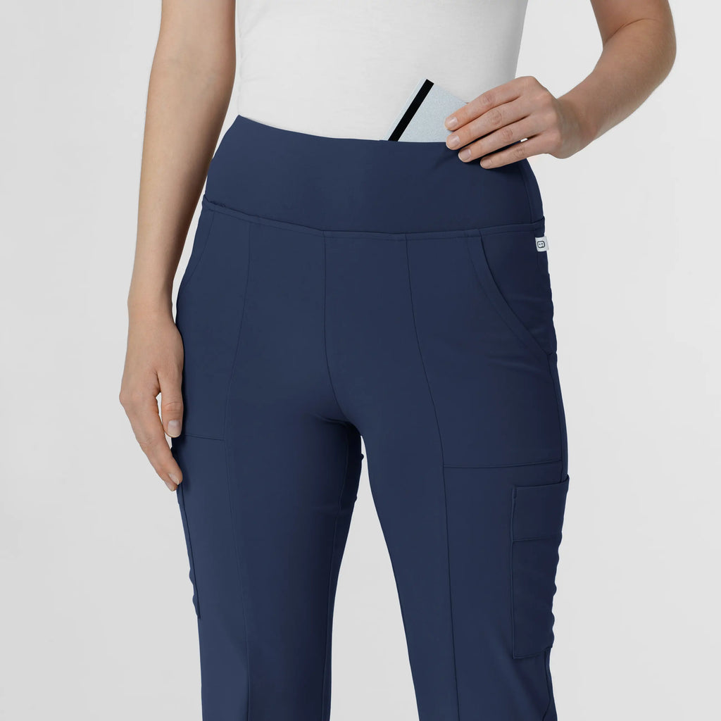 Wink Scrubs Women's Cargo Flare Scrub Pant Navy | scrub-supply.com