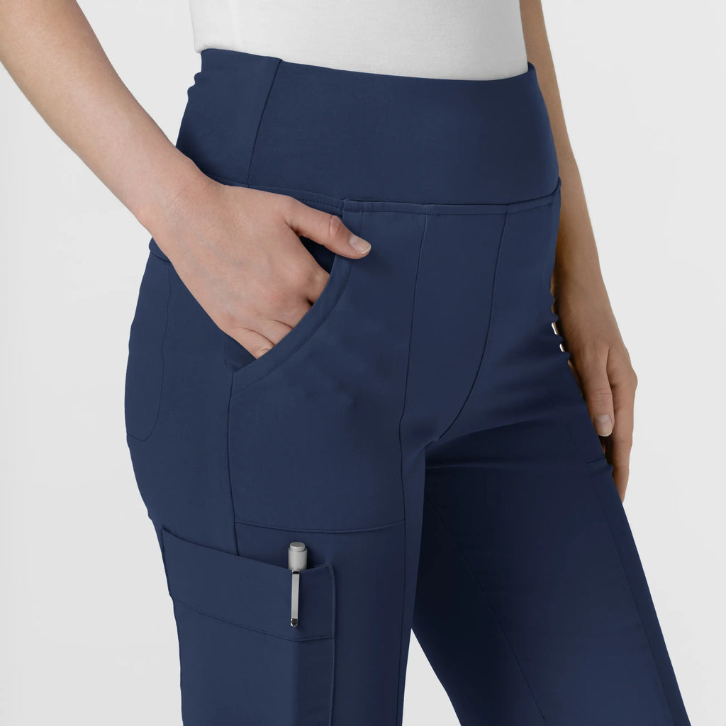 Wink Scrubs Women's Cargo Flare Scrub Pant Navy | scrub-supply.com