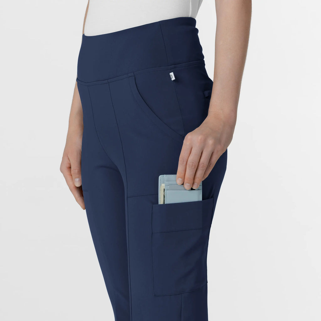 Wink Scrubs Women's Cargo Flare Scrub Pant Navy | scrub-supply.com