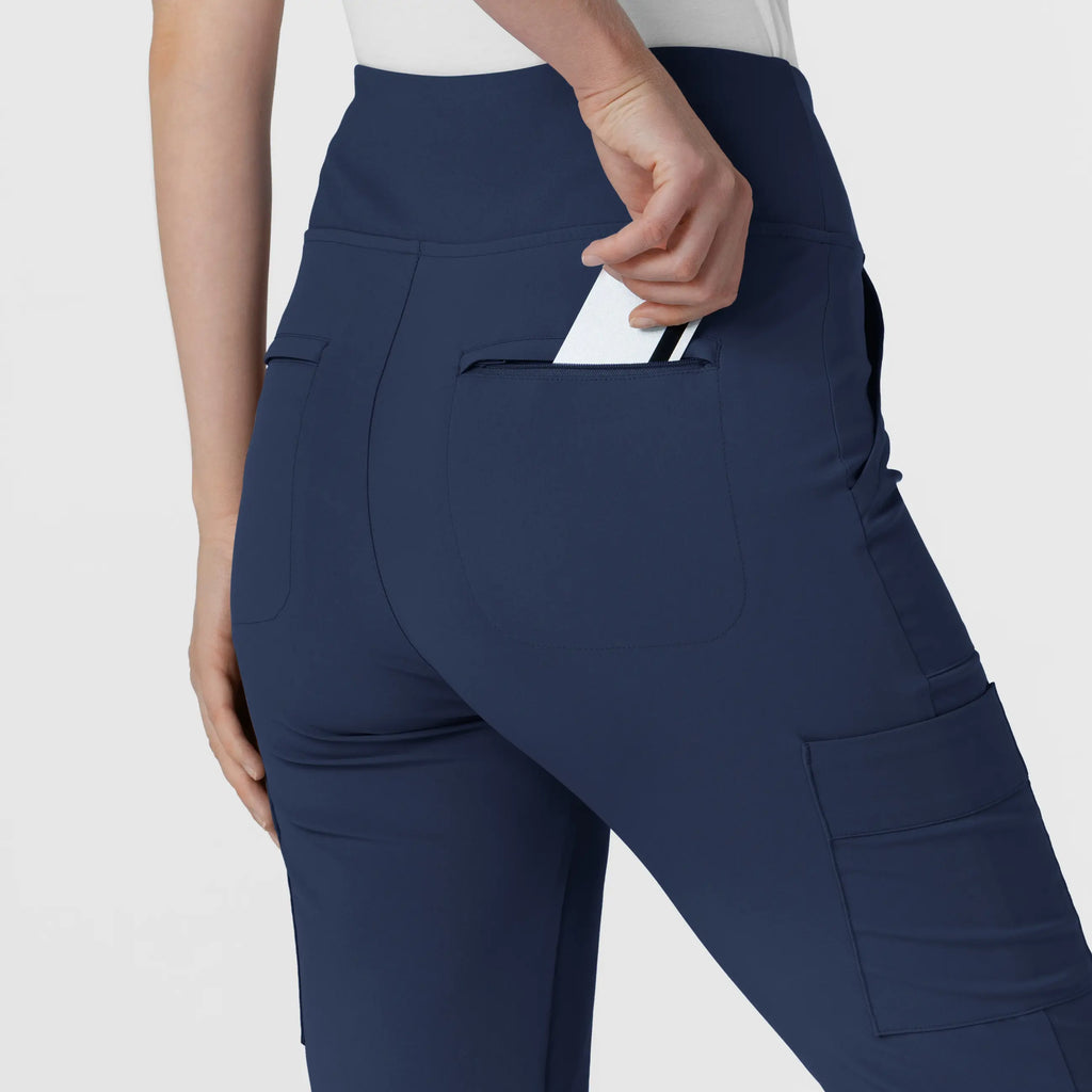 Wink Scrubs Women's Cargo Flare Scrub Pant Navy | scrub-supply.com