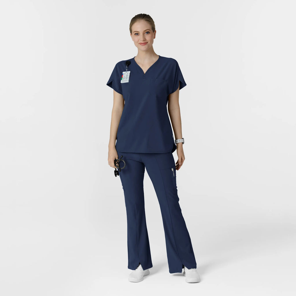 Wink Scrubs Women's Cargo Flare Scrub Pant Navy | scrub-supply.com