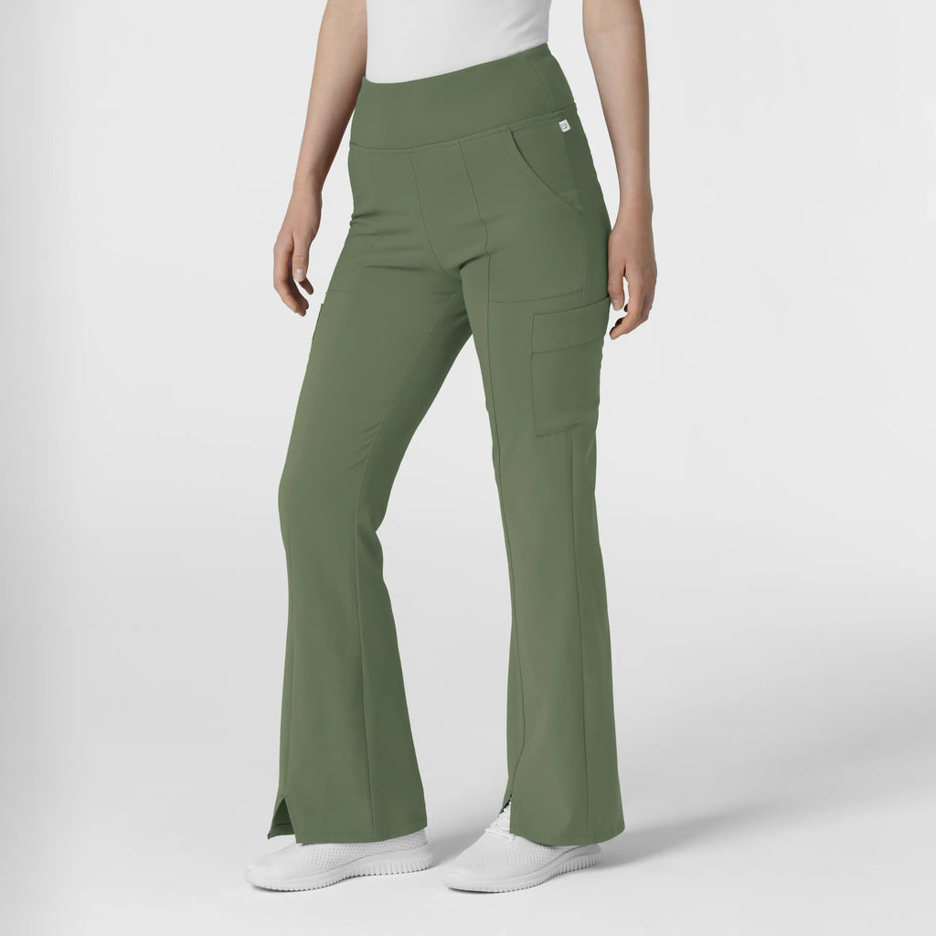 Wink Scrubs Women's Cargo Flare Scrub Pant Olive | scrub-supply.com