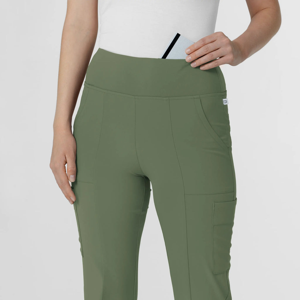 Wink Scrubs Women's Cargo Flare Scrub Pant Olive | scrub-supply.com