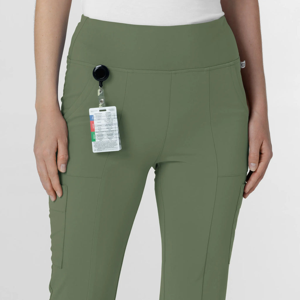 Wink Scrubs Women's Cargo Flare Scrub Pant Olive | scrub-supply.com