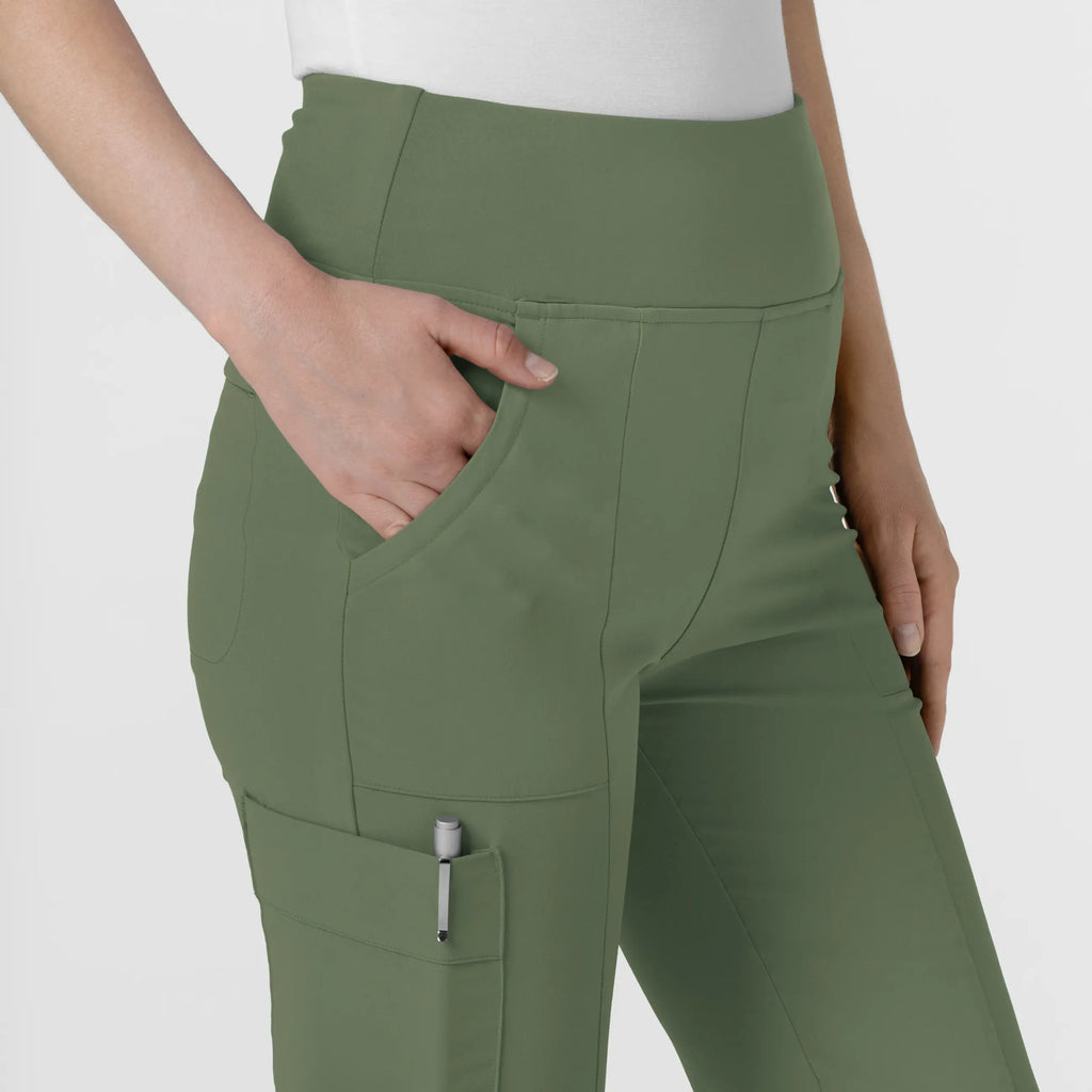 Wink Scrubs Women's Cargo Flare Scrub Pant Olive | scrub-supply.com