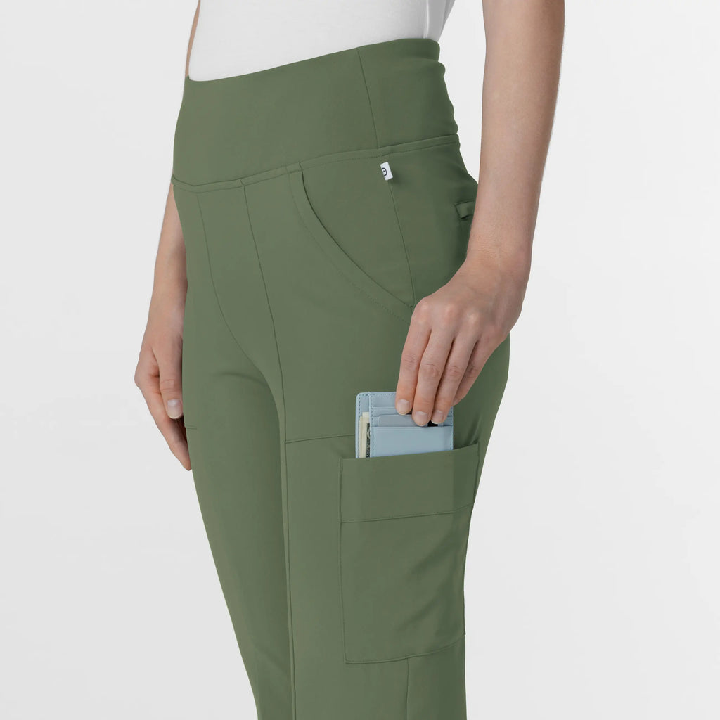 Wink Scrubs Women's Cargo Flare Scrub Pant Olive | scrub-supply.com