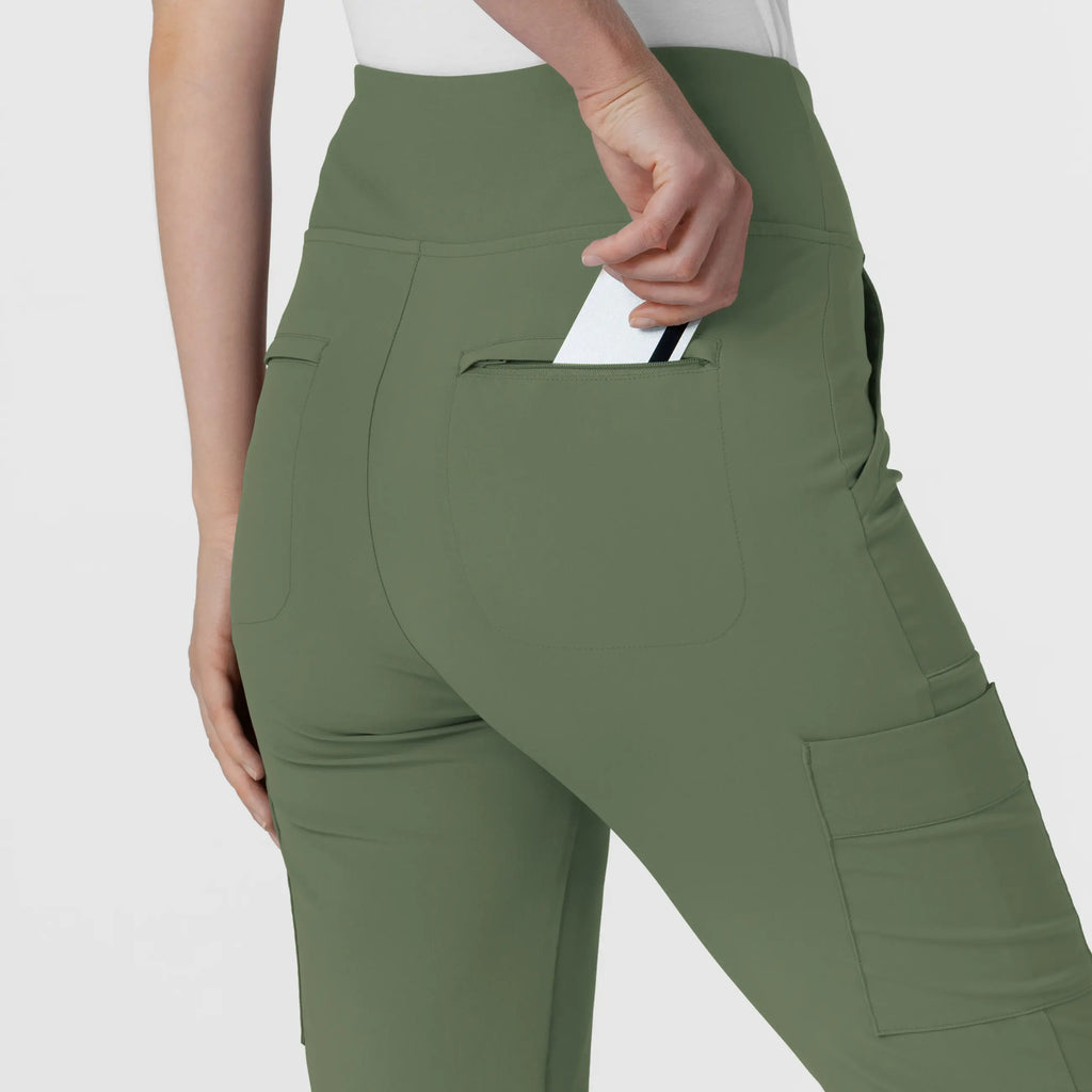 Wink Scrubs Women's Cargo Flare Scrub Pant Olive | scrub-supply.com