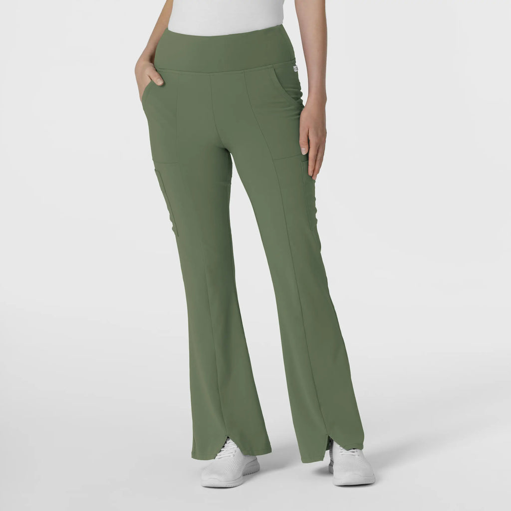 Wink Scrubs Women's Cargo Flare Scrub Pant Olive | scrub-supply.com