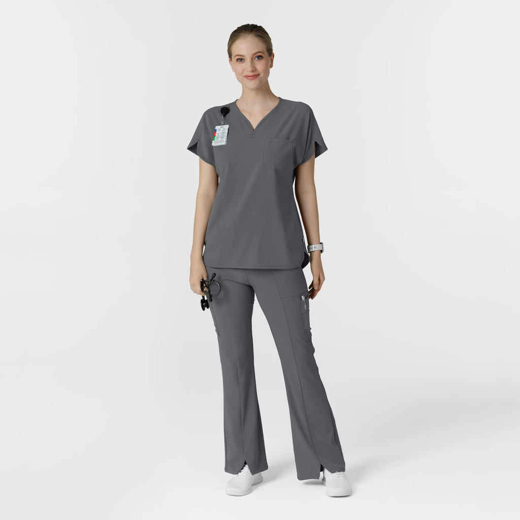 Wink Scrubs Women's Cargo Flare Scrub Pant Pewter | scrub-supply.com