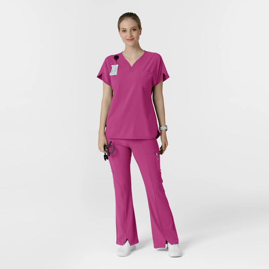 Wink Scrubs Women's Cargo Flare Scrub Pant Raspberry | scrub-supply.com