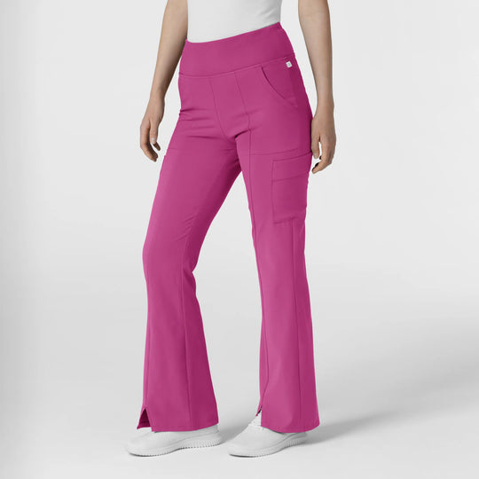 Wink Scrubs Women's Cargo Flare Scrub Pant Raspberry | scrub-supply.com