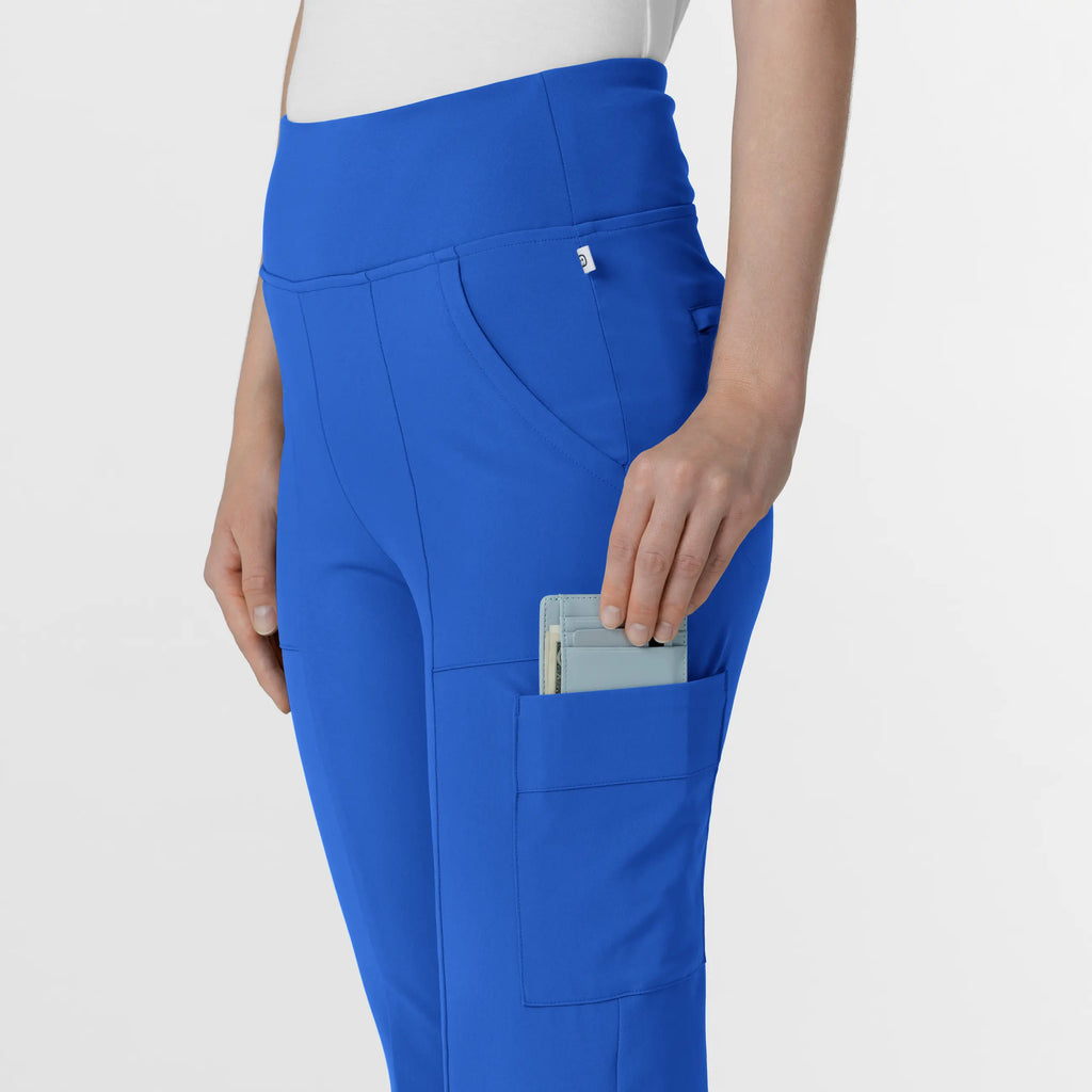 Wink Scrubs Women's Cargo Flare Scrub Pant Royal Blue | scrub-supply.com