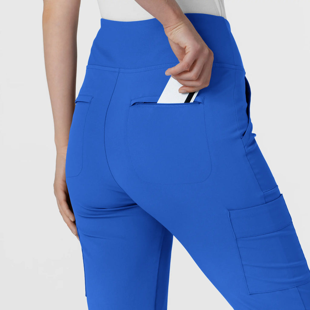 Wink Scrubs Women's Cargo Flare Scrub Pant Royal Blue | scrub-supply.com