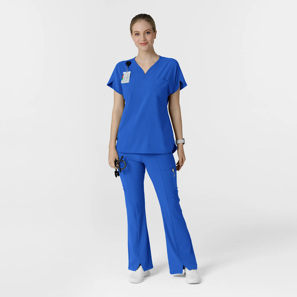 Wink Scrubs Women's Cargo Flare Scrub Pant Royal Blue | scrub-supply.com