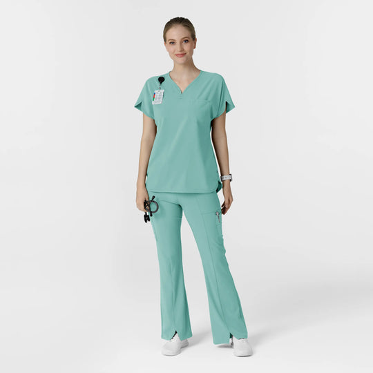 Wink Scrubs Women's Cargo Flare Scrub Pant Turquoise | scrub-supply.com