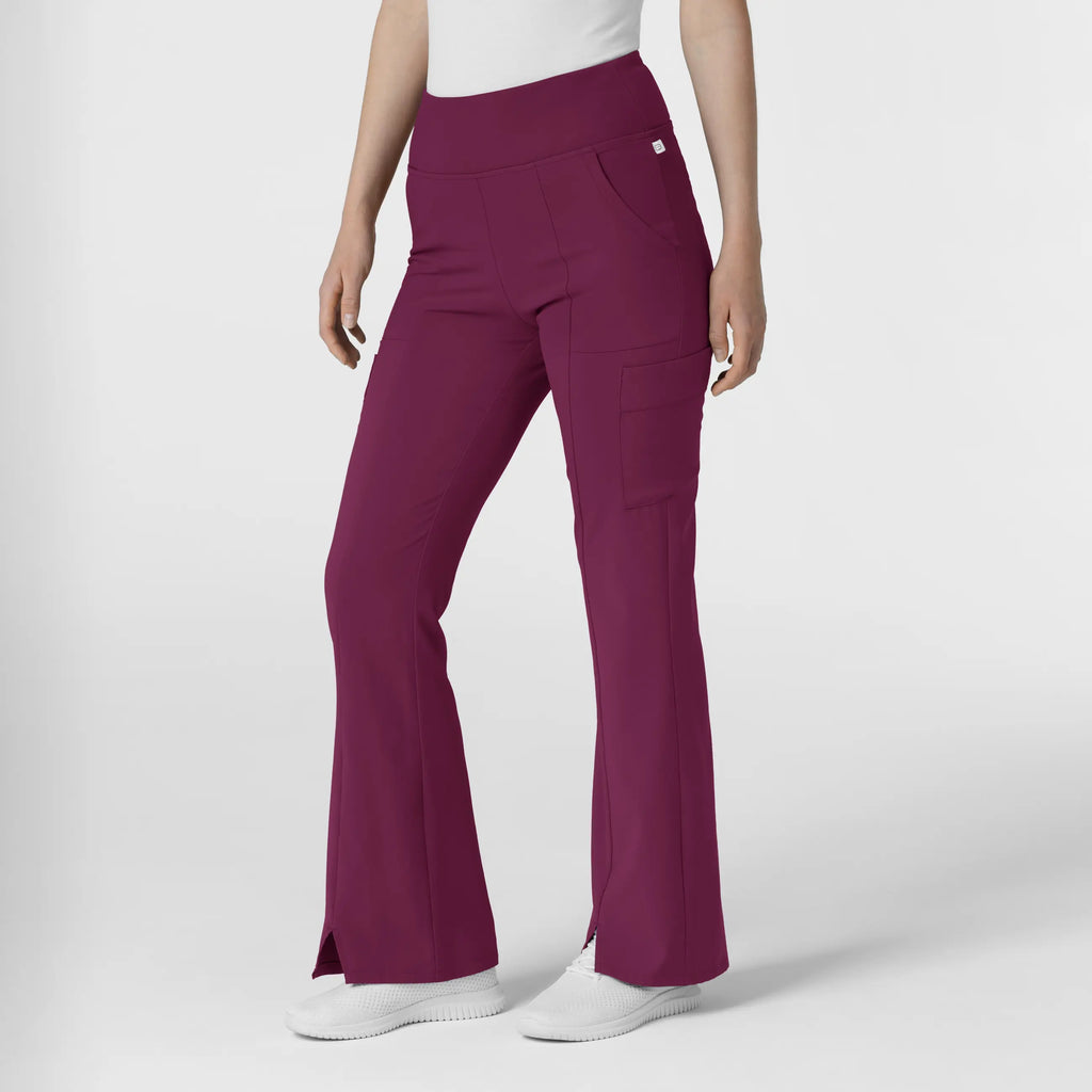 Wink Scrubs Women's Cargo Flare Scrub Pant Wine | scrub-supply.com