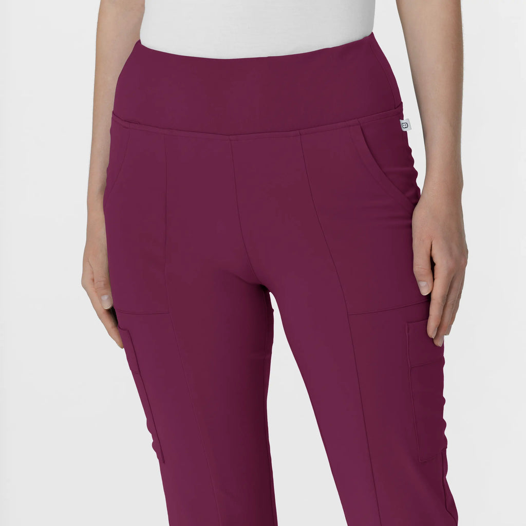 Wink Scrubs Women's Cargo Flare Scrub Pant Wine | scrub-supply.com