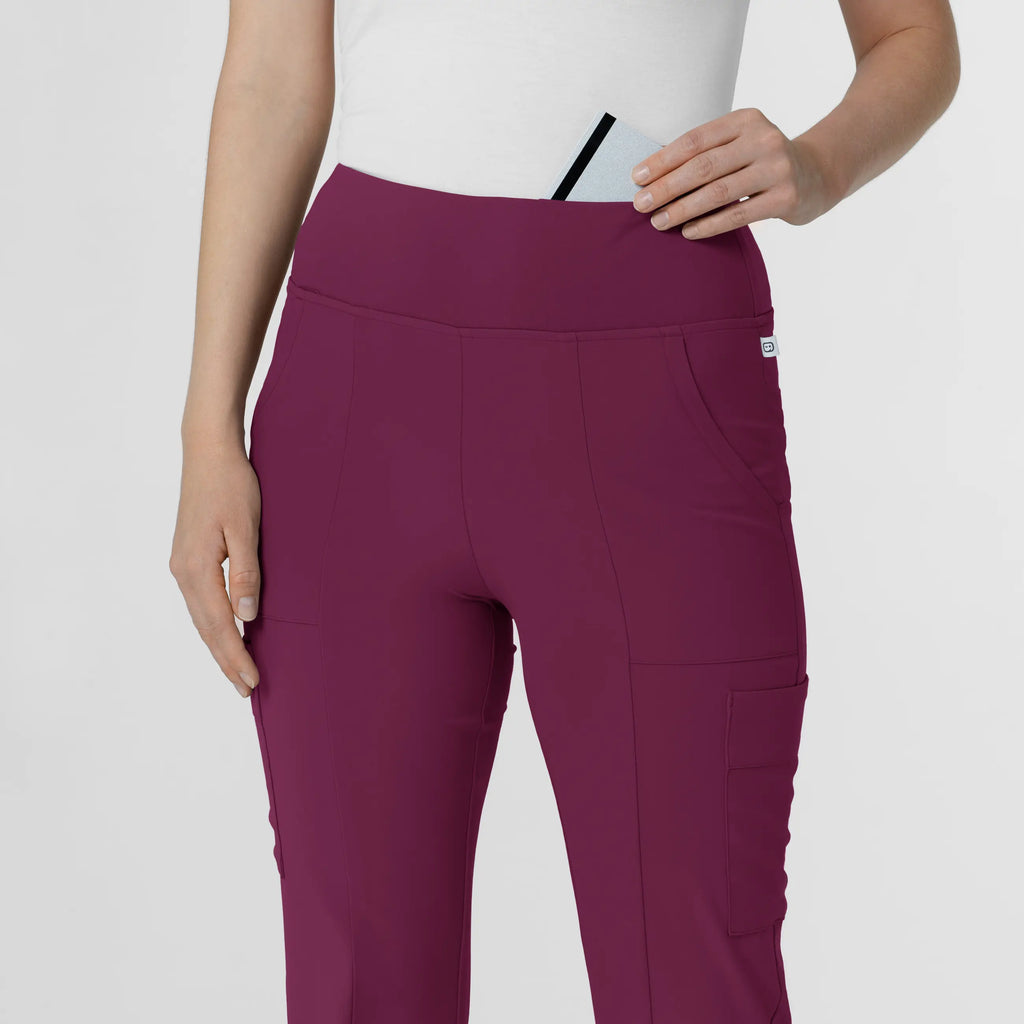 Wink Scrubs Women's Cargo Flare Scrub Pant Wine | scrub-supply.com