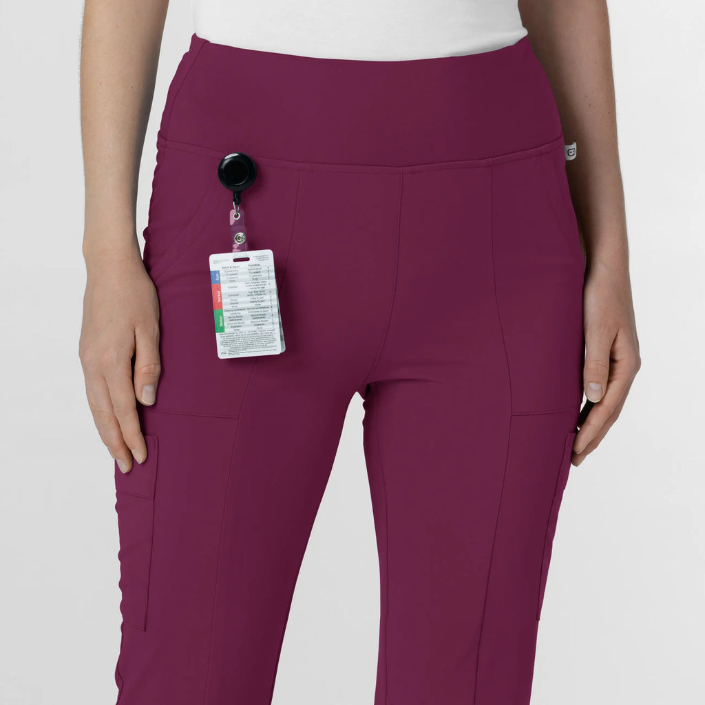 Wink Scrubs Women's Cargo Flare Scrub Pant Wine | scrub-supply.com