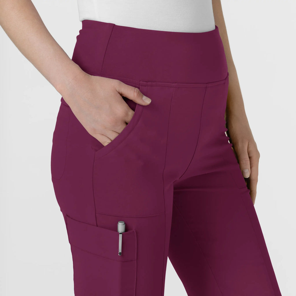 Wink Scrubs Women's Cargo Flare Scrub Pant Wine | scrub-supply.com