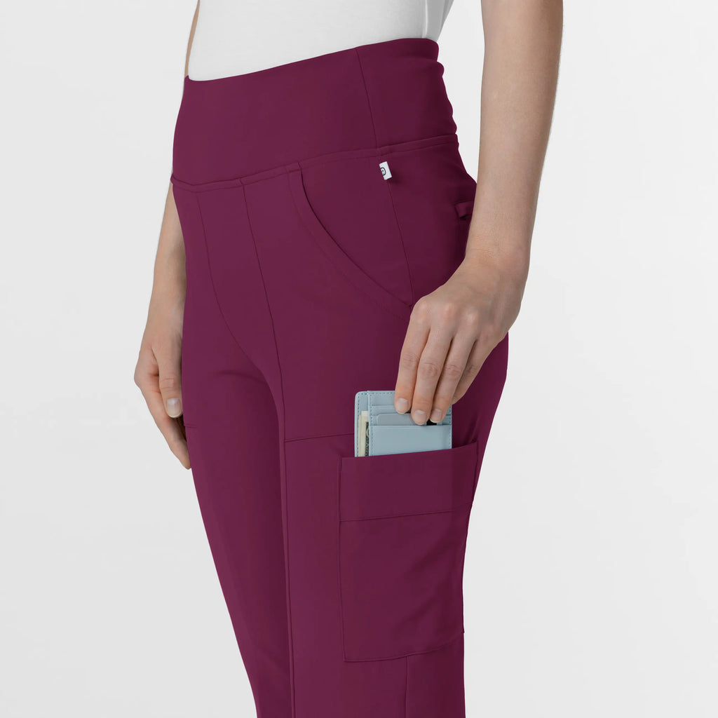 Wink Scrubs Women's Cargo Flare Scrub Pant Wine | scrub-supply.com